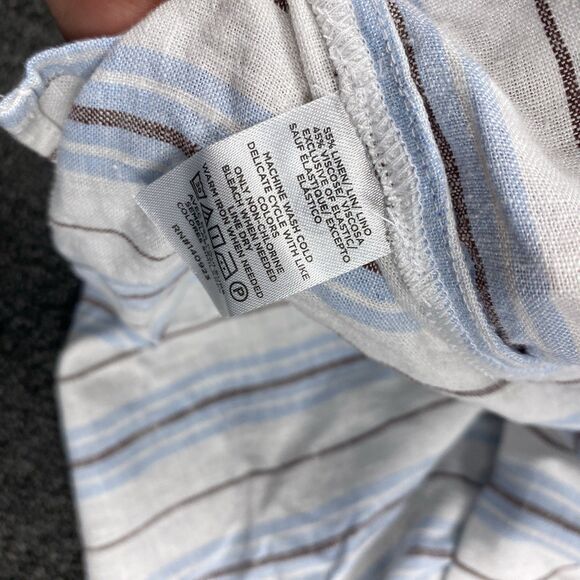 NEW Loft Blouse Linen Blend Women’s Multicolor Short Sleeve Top Size Large - Picture 5 of 6